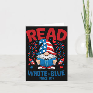 Read White Blue Gnome USA Reading Fireworks 1776 Card