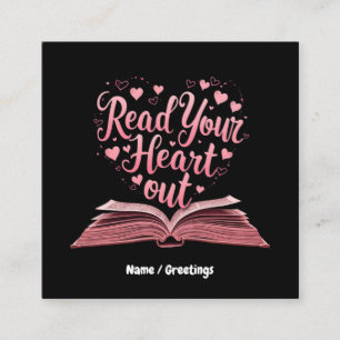 Read Your Heart Out A Book Lover's Haven  Square Business Card