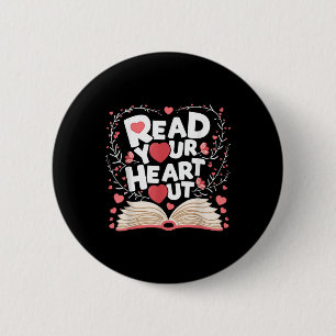 Read Your Heart Out Book Love Theme For Valentine 6 Cm Round Badge