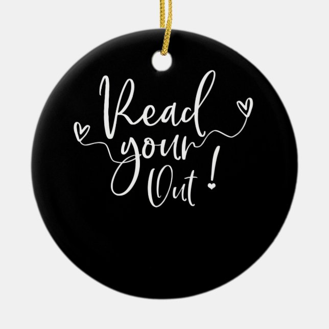 Read Your Heart Out Book Lovers Ceramic Tree Decoration (Front)