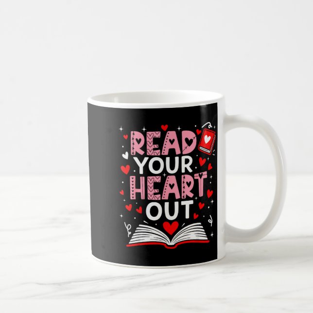Read Your Heart Out Valentine Reading Book Girl Ki Coffee Mug (Right)