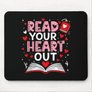 Read Your Heart Out Valentine Reading Book Girl Ki Mouse Mat