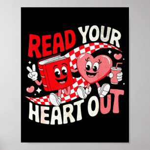 Read Your Heart Out Valentines Day Retro Teacher B Poster