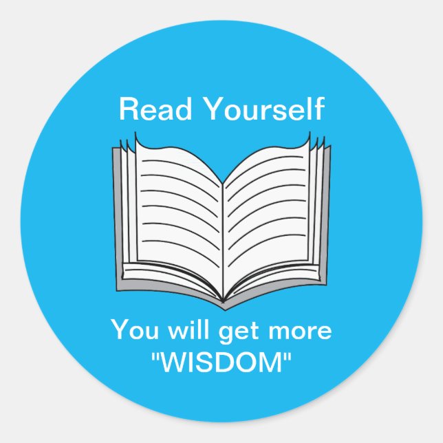 Read Yourself Inspirational Quote Classic Round Sticker (Front)