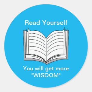 Read Yourself Inspirational Quote Classic Round Sticker