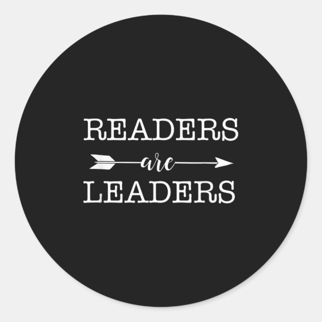 Reader Are Leaders - Uplifting Motivational Slogan Classic Round Sticker (Front)