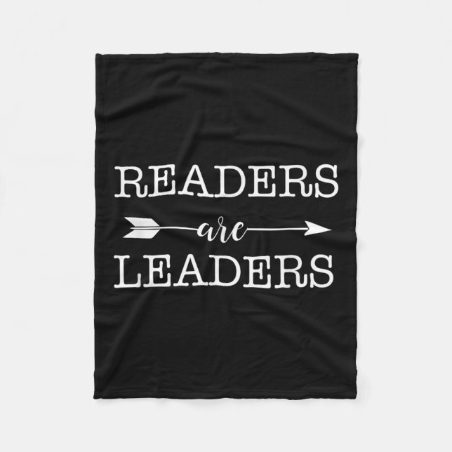 Reader Are Leaders - Uplifting Motivational Slogan Fleece Blanket (Front)