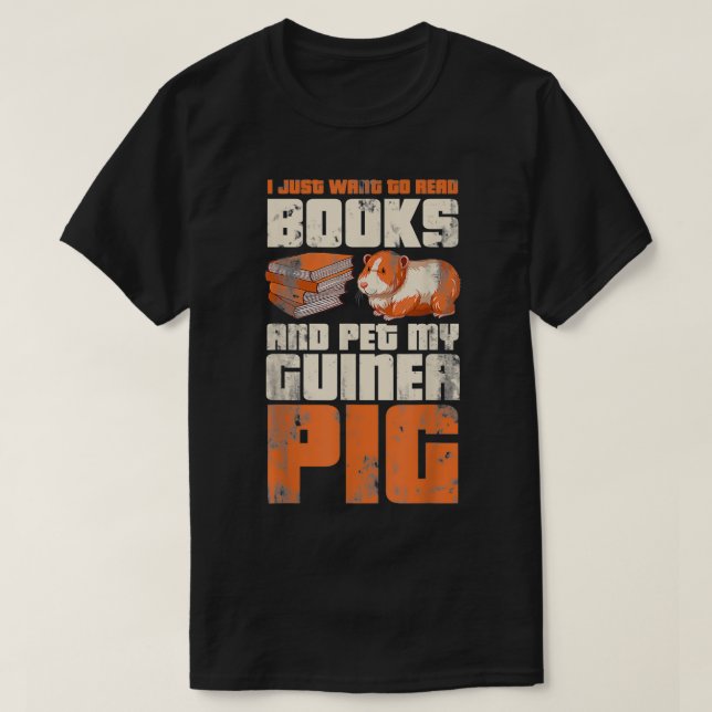 Reader Book Lover Pet Owner Guinea Pig  T-Shirt (Design Front)