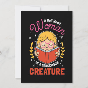 Reader Gift A Well Read Woman Thank You Card