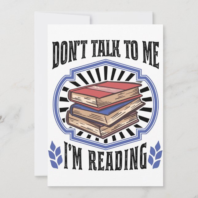 Reader Gift I Am Reading Books Invitation (Front)