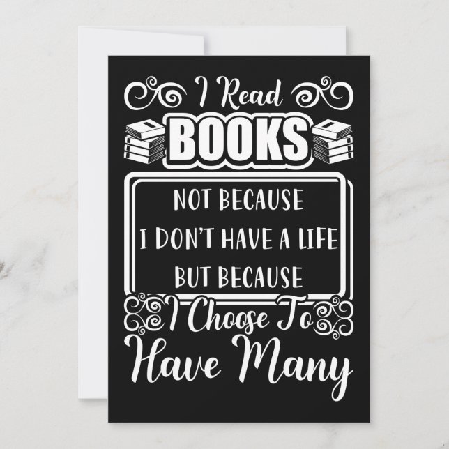 Reader Gift I Have Many Books Thank You Card (Front)