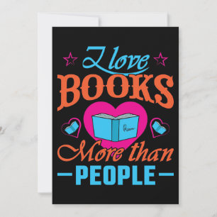 Reader Gift I Love Books More Than People Thank You Card
