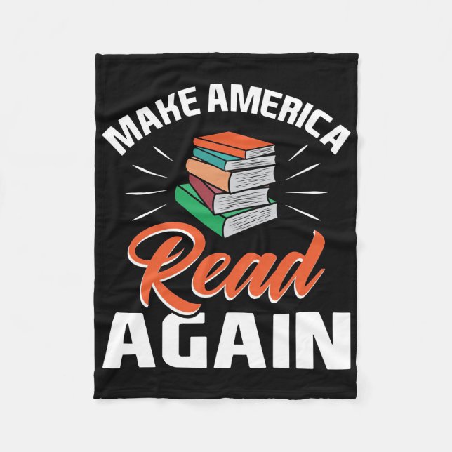 Reader Gift Make America Read Again Fleece Blanket (Front)