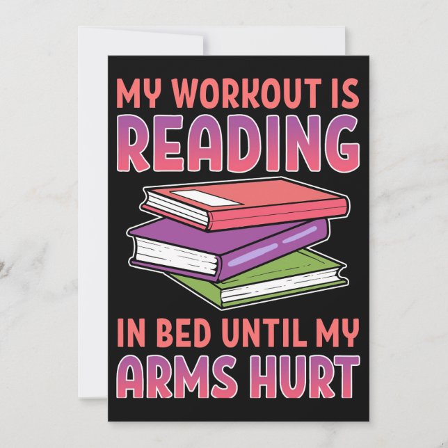 Reader Gift My Workout Is Reading In Bed Thank You Card (Front)