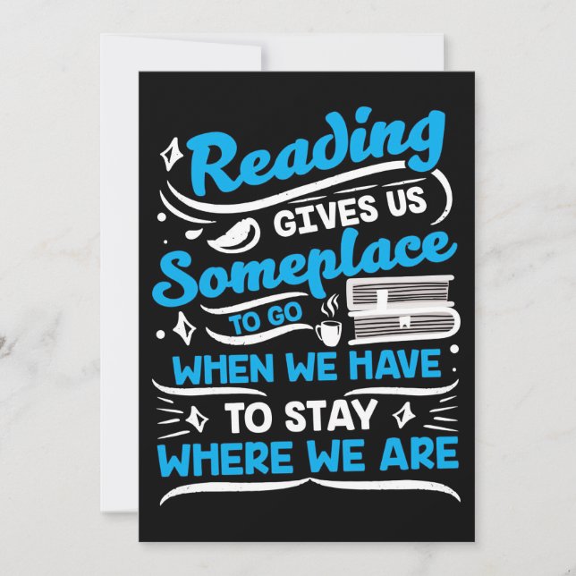 Reader Gift Reading Gives Us Someplace Thank You Card (Front)