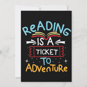 Reader Gift Reading Is A Ticket To Adventure Thank You Card