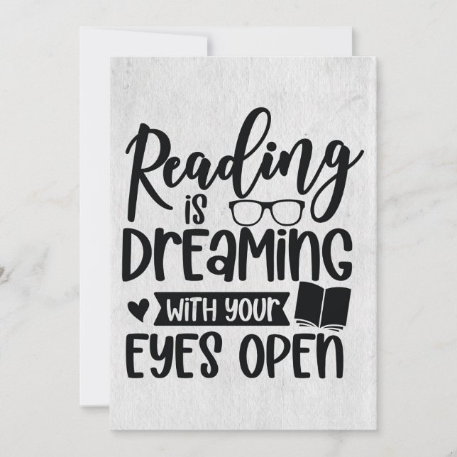 Reader Gift Reading Is Dreaming Invitation (Front)