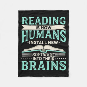 Reader Gift Reading New Brain Fleece Blanket