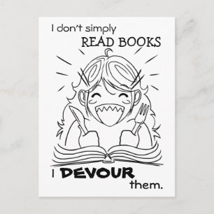 Reader Girl Eats Postcard