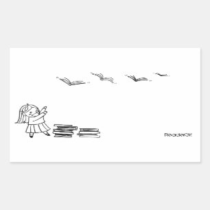 Reader Girl Sticker Bookplate
