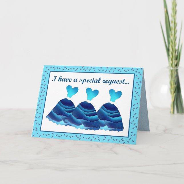 READER  Invitation Blue Dresses with leaf trim (Front)