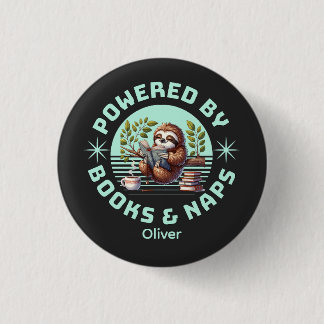 Reader Sloth. Unique Gift for Book Lover 3 Cm Round Badge