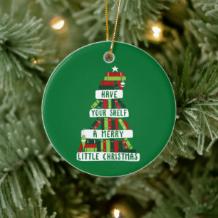 Readers and Book Lovers Christmas Tree Ceramic Tree Decoration