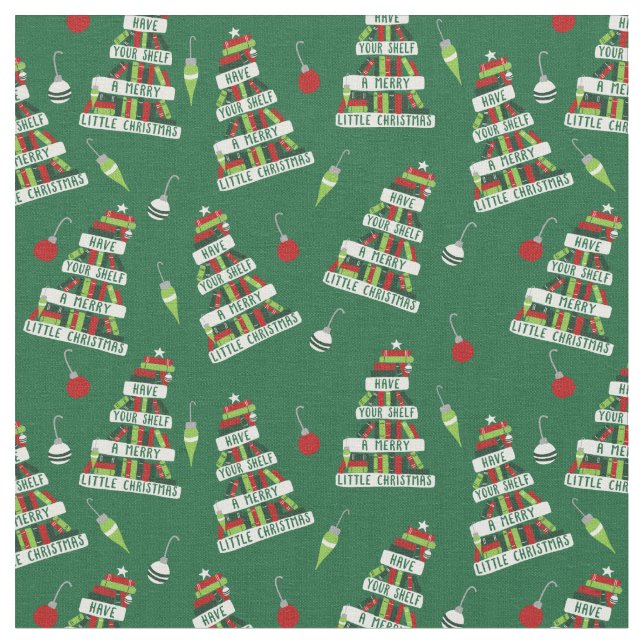 Readers and Book Lovers Christmas Tree Fabric (Close Up)