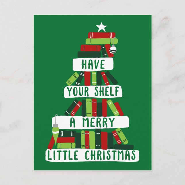 Readers and Book Lovers Christmas Tree Postcard (Front)