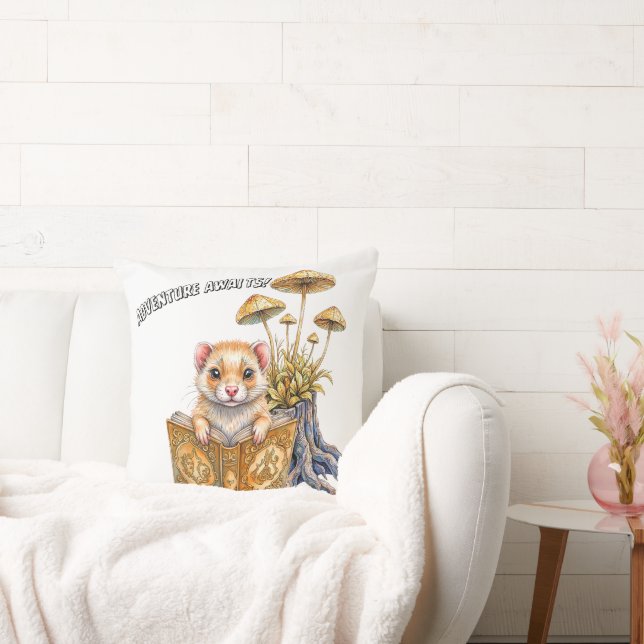 Readers and Writers Adventure Awaits Throw Pillow (Couch)