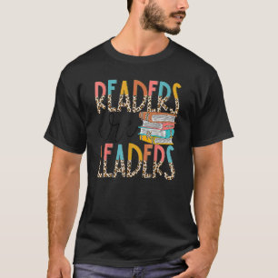 Readers Are Leaders Boho Leopard Book Back To Sch T-Shirt