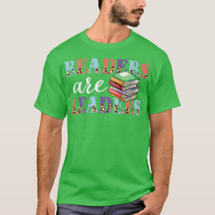 Readers Are Leaders Boho Leopard Book Lover Back T T-Shirt