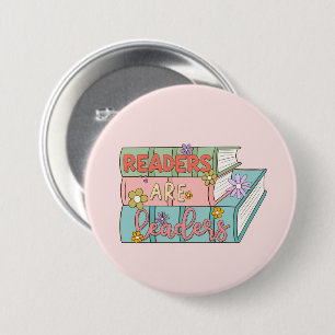 Readers Are Leaders – Cute & Inspirational Book 7.5 Cm Round Badge