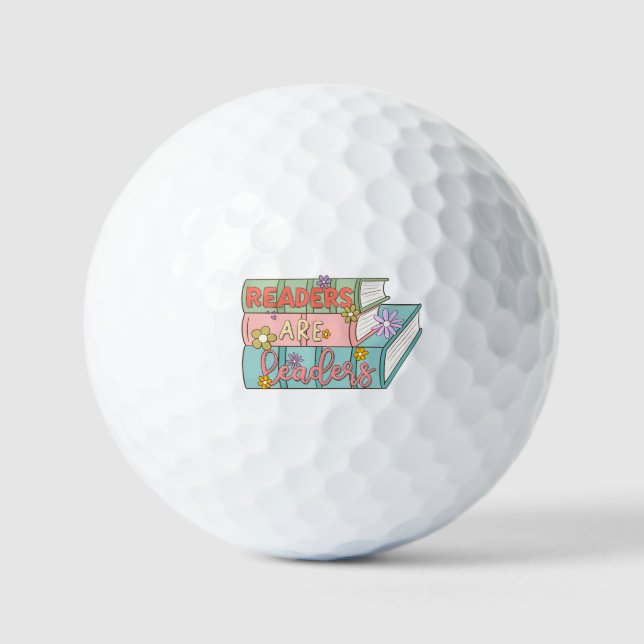 Readers Are Leaders – Cute & Inspirational Book Golf Balls (Front)