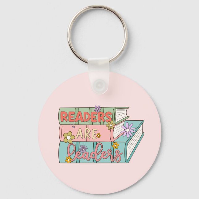 Readers Are Leaders – Cute & Inspirational Book Key Ring (Front)