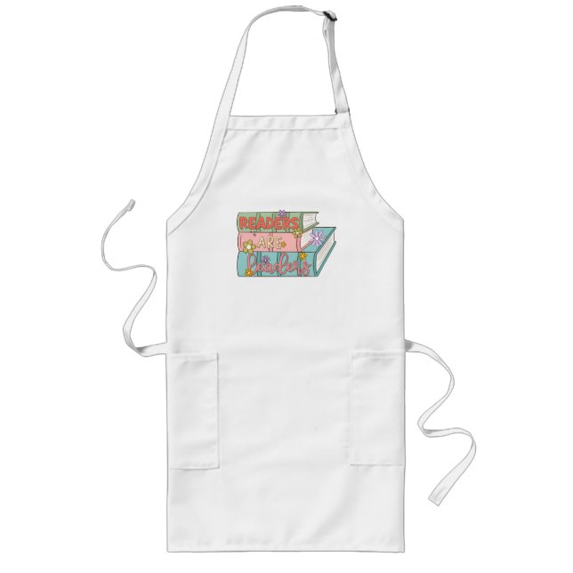 Readers Are Leaders – Cute & Inspirational Book Long Apron (Front)