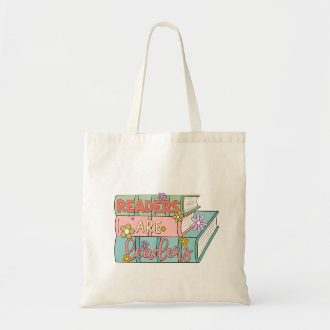 Readers Are Leaders – Cute & Inspirational Book Tote Bag (Front)