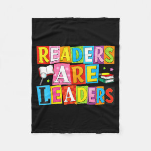 Readers are leaders funny reading book lover fleece blanket