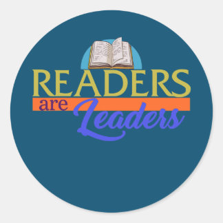 Readers Are Leaders Read Book Nerd Book Worm Classic Round Sticker