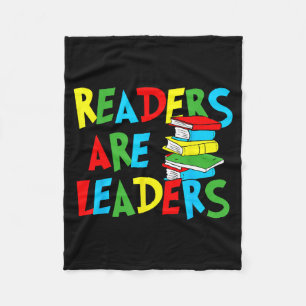 Readers are leaders reading book lover teacher kid fleece blanket