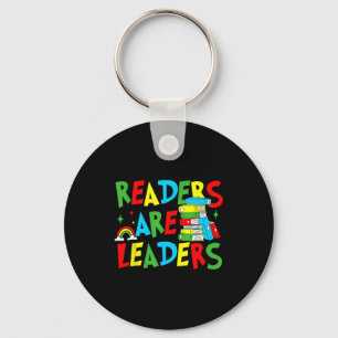 Readers are leaders reading book lover teacher kid key ring
