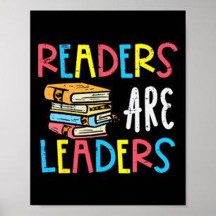 Readers Are Leaders Reading Book Lover Teacher Wom Poster