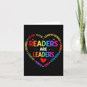 Readers Are Leaders Reading Teacher Women Kids Boo Card