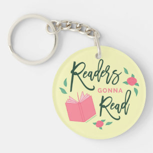 Readers Gonna Read Bookish Floral Key Ring