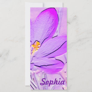 Reader's Lament Poem with a Purple Crocus Bookmark