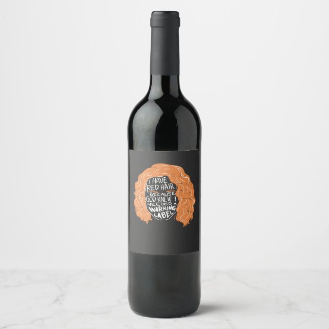 Readhead -  I Have Red Hair Wine Label (Front)