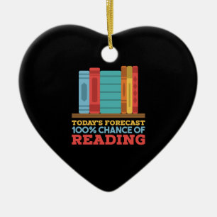 Reading - 100% Chance of Reading Funny Book Ceramic Tree Decoration