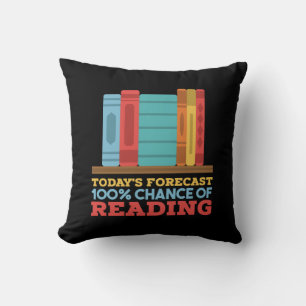 Reading - 100% Chance of Reading Funny Book Cushion