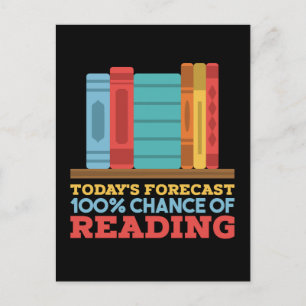 Reading - 100% Chance of Reading Funny Book Postcard