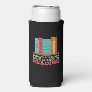 Reading - 100% Chance of Reading Funny Book Seltzer Can Cooler